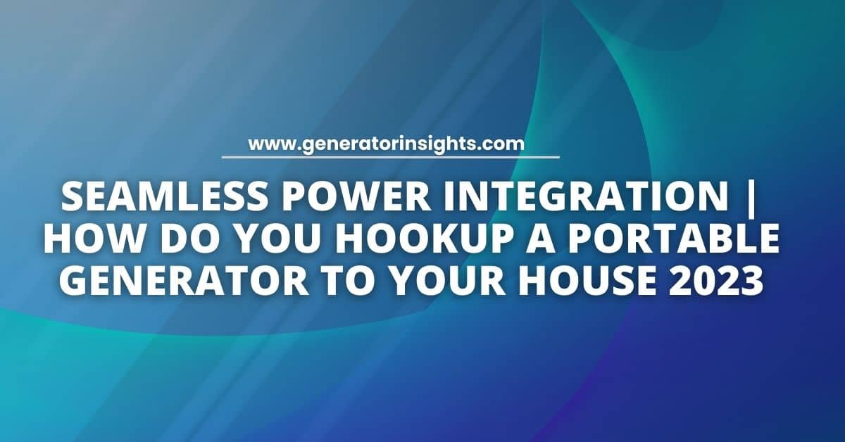 How Do You Hookup a Portable Generator to Your House
