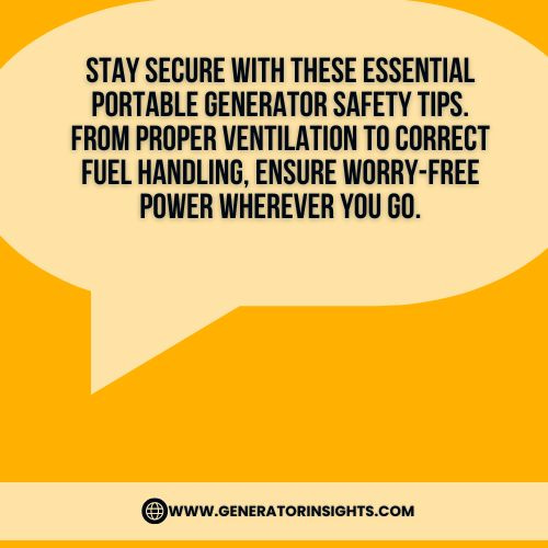 Portable Generators Safety Tips Checklist