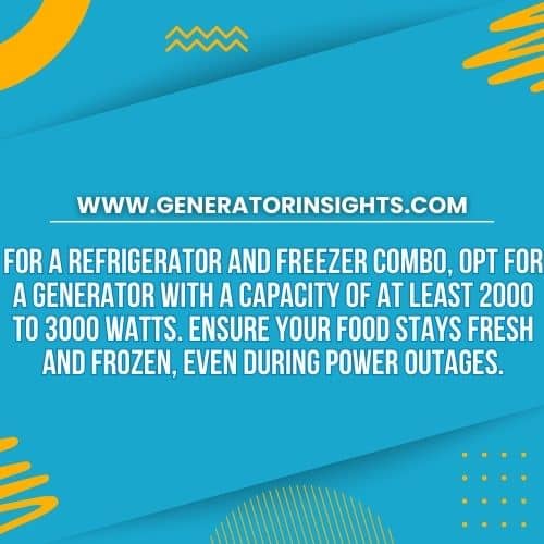 What Size Generator to Run Refrigerator and Freezer