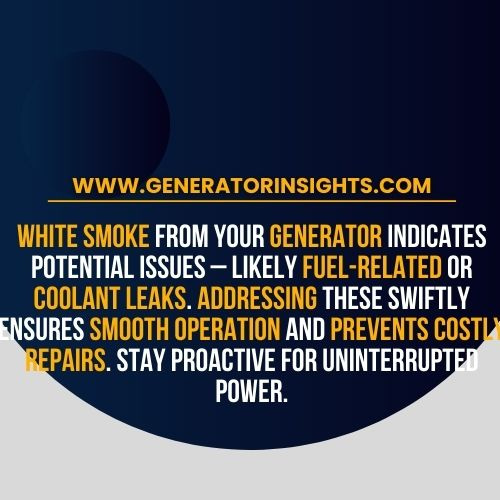 Why Is My Generator Blowing White Smoke