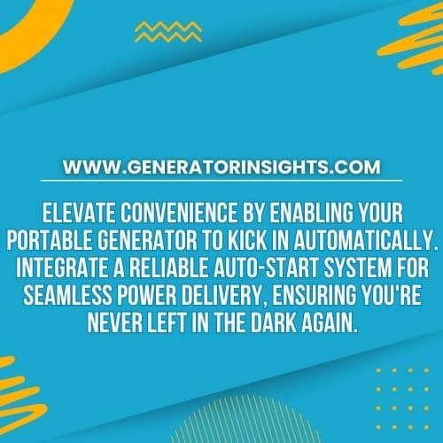 How to Make a Portable Generator Auto Start